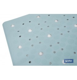 ALFOMBRA ANTIDESLIZANTE CON VENTOSAS BAÑERA/ DUCHA AZUL CLARO 53 X 53 cm