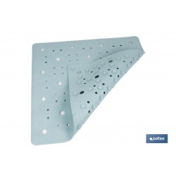 ALFOMBRA ANTIDESLIZANTE CON VENTOSAS BAÑERA/ DUCHA AZUL CLARO 53 X 53 cm