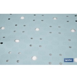 ALFOMBRA ANTIDESLIZANTE CON VENTOSAS BAÑERA/ DUCHA AZUL CLARO 53 X 53 cm