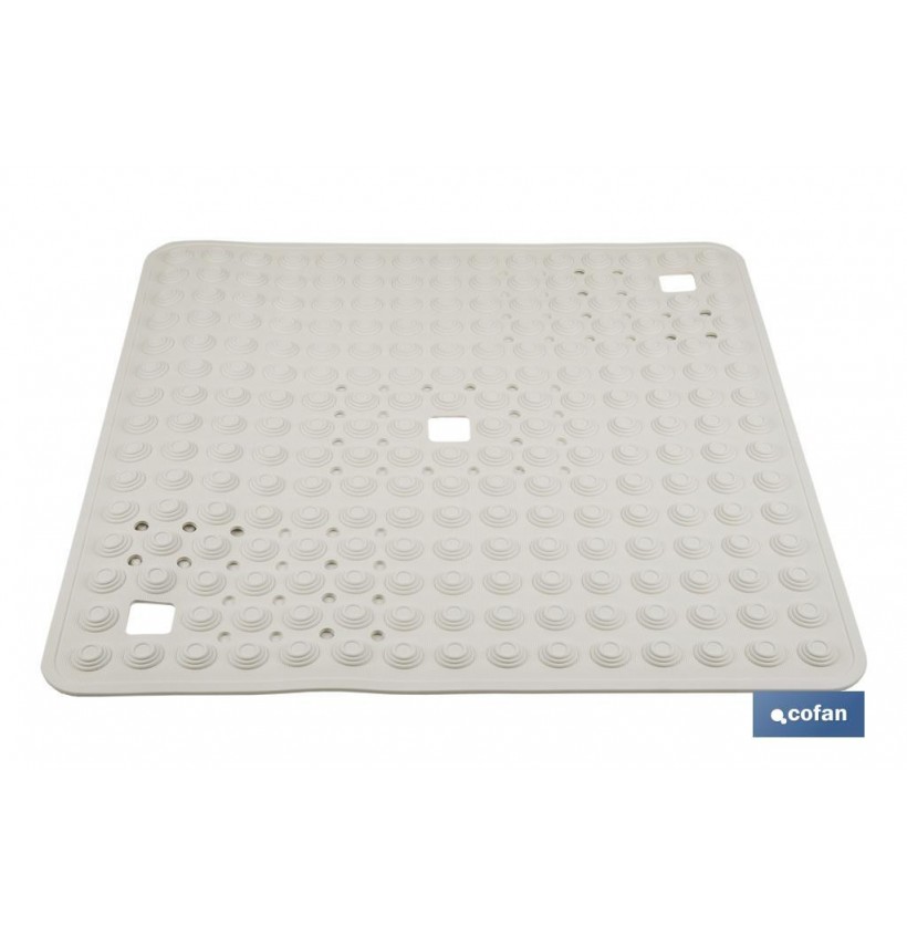ALFOMBRA PLUS ANTIDESLIZANTE CON VENTOSAS BAÑERA/ DUCHA BLANCO 60 X 60 cm
