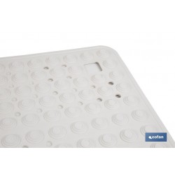ALFOMBRA PLUS ANTIDESLIZANTE CON VENTOSAS BAÑERA/ DUCHA BLANCO 60 X 60 cm