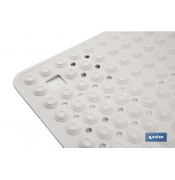 ALFOMBRA PLUS ANTIDESLIZANTE CON VENTOSAS BAÑERA/ DUCHA BLANCO 60 X 60 cm