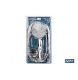 KIT DUCHA 5 FUNCIONES (MANGO+FLEXO+COLGADOR)