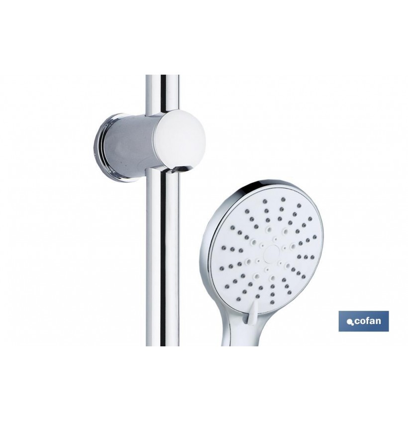KIT DUCHA BARRA DESLIZANTE 3 PCS 5 FUNCIONES BLANCO