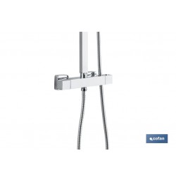 COLUMNA DE DUCHA TERMOSTATICA DISEÑO CUADRADO 90-1.40 CM
