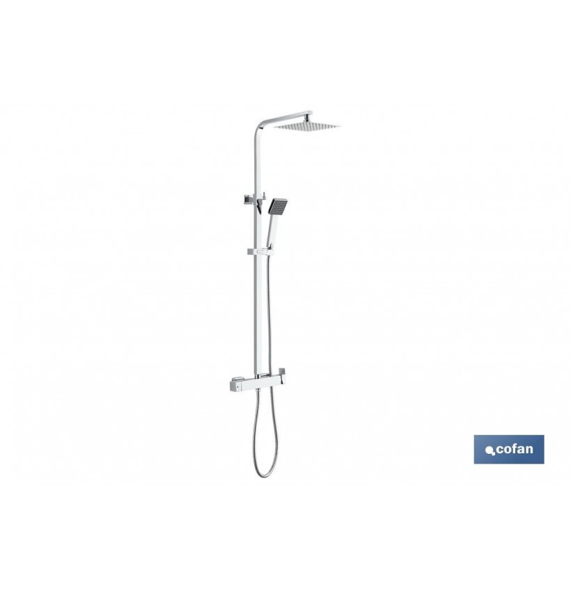 COLUMNA DE DUCHA MONOMANDO DISEÑO CUADRADO 90-1.40 CM