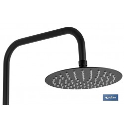COLUMNA DE DUCHA NEGRA CON GRIFO TERMOSTATICO 90-1,40 CM