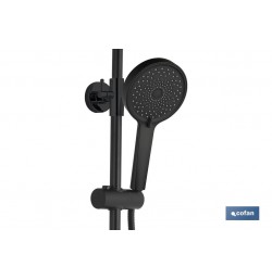 COLUMNA DE DUCHA NEGRA CON GRIFO TERMOSTATICO 90-1,40 CM