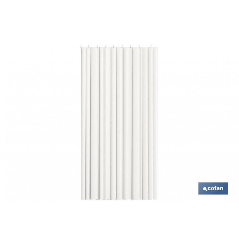 CORTINA DE BAÑO BLANCA  POLIÉSTER COLORES 140x200