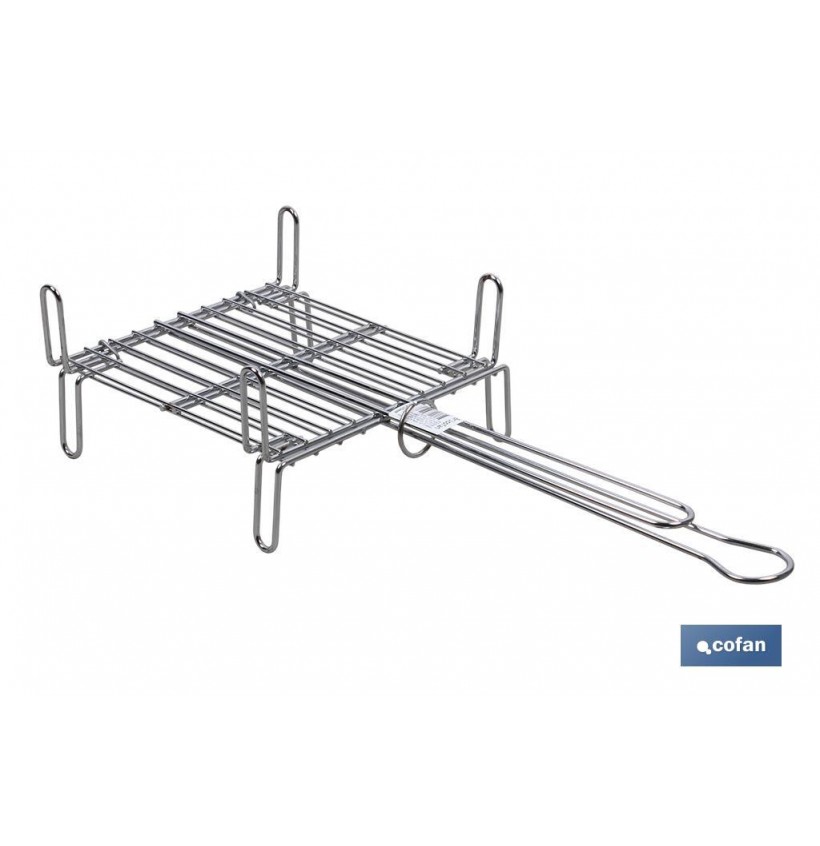 PARRILLA DOBLE INOX 500 X 500MM
