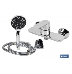 SET GRIFO MONOMANDO DUCHA, SOPORTE,FLEXO,MANGO,40 mm MODELO RIFT