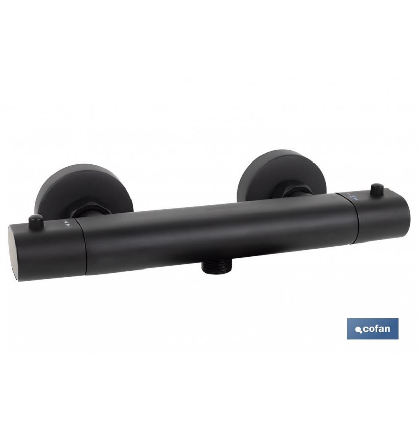 GRIFO TERMOSTATICO DUCHA NEGRO MATE MODELO KERCH