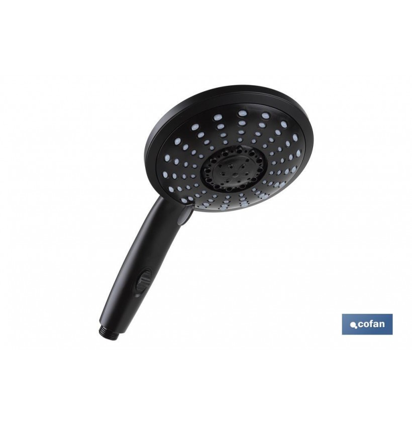 MANGO DUCHA NEGRO MATE 5 FUNCIONES