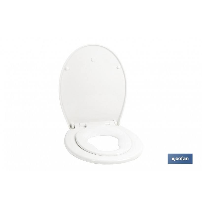 TAPA WC  FORMA OVAL CON ASIENTO PARA NIÑOS  44.7 x 37.1 cm