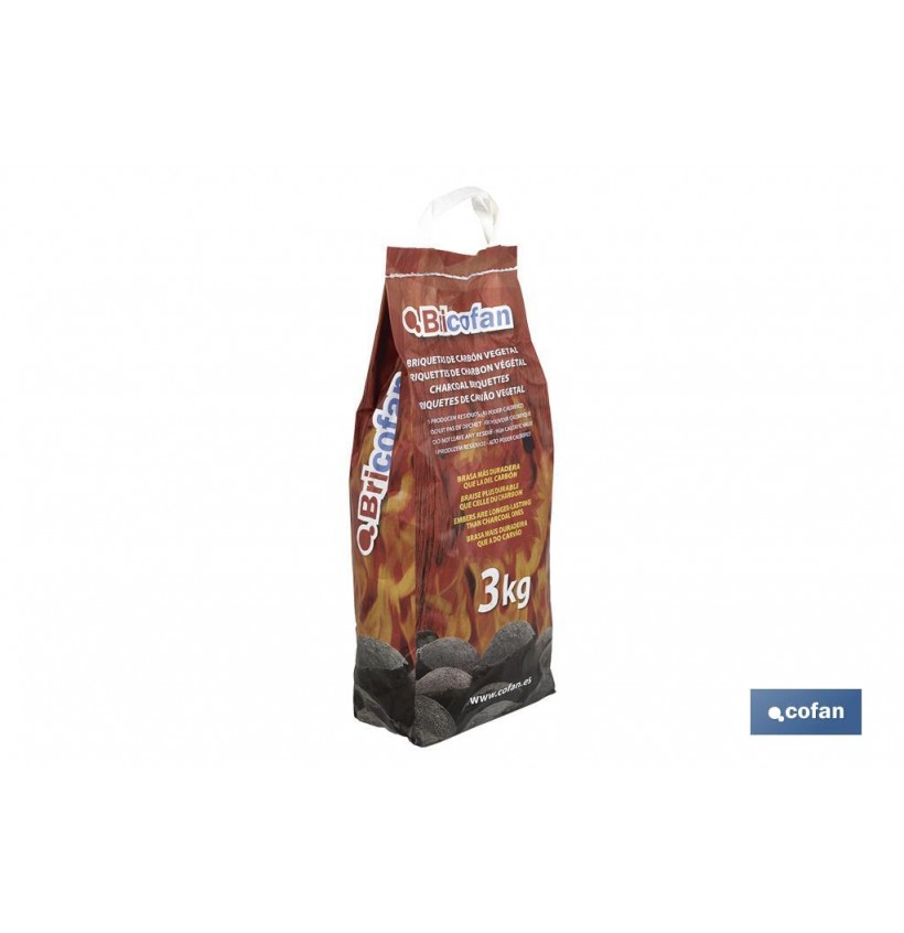 BOLSA BRIQUETAS CARBON VEGETAL 3 KGS