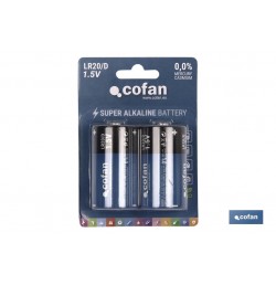 BLÍSTER DE 2 PILAS ALCALINAS LR20/D VENTA UNITARIA