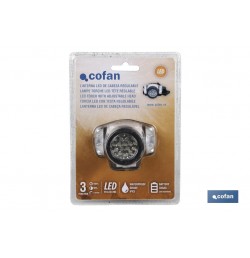 LINTERNA 19 LED DE CABEZA 3W 3 FUNCIONES
