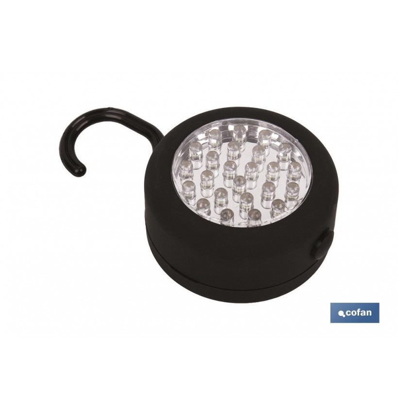 LÁMPARA 24 LED REDONDA IMÁN/GANCHO