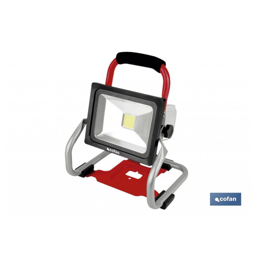 FOCO LED PORTÁTIL A BATERIA Li-ion 18V 20W