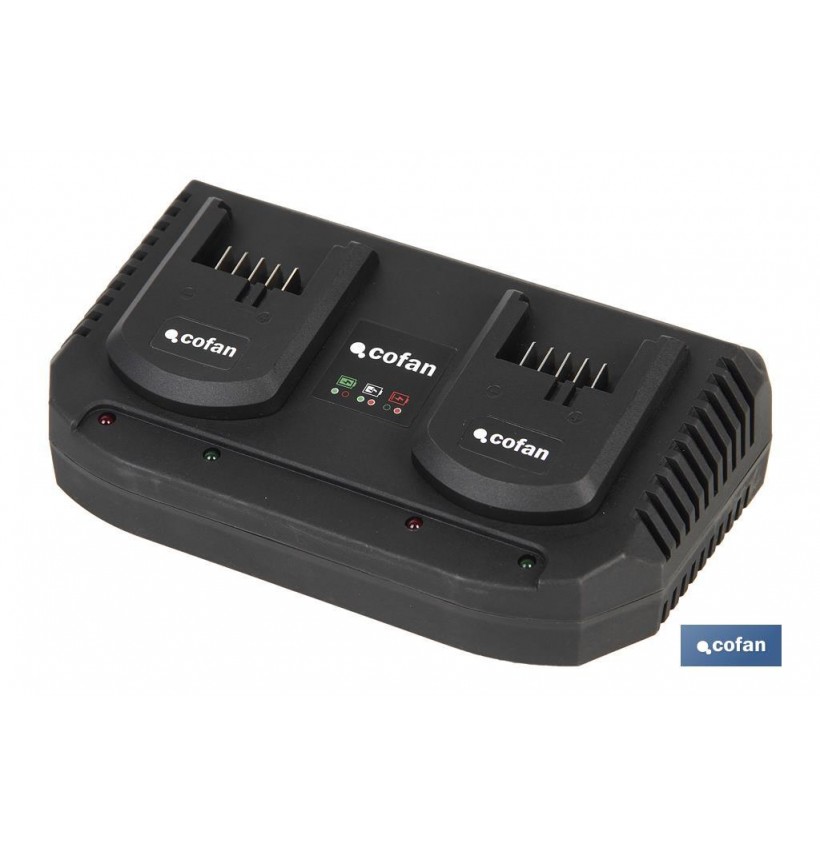 CARGADOR BATERIAS DOBLE CARGA RAPIDA 2X3,5A - 18V