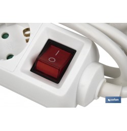 BASE MÚLTIPLE 4T. 1,4M CABLE C/INT. (16A-250V)