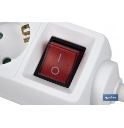 BASE MÚLTIPLE 5T. 1,4M CABLE C/INT. (16A-250V)
