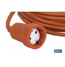 PROLONGADOR BIPOLAR CON T/T LATERAL 16A250V CABLE 10M NARANJA