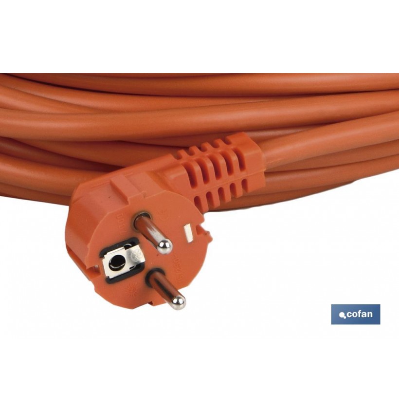 PROLONGADOR BIPOLAR CON T/T LATERAL 16A250V CABLE 25M NARANJA