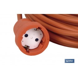 PROLONGADOR BIPOLAR CON T/T LATERAL 16A250V CABLE 25M NARANJA