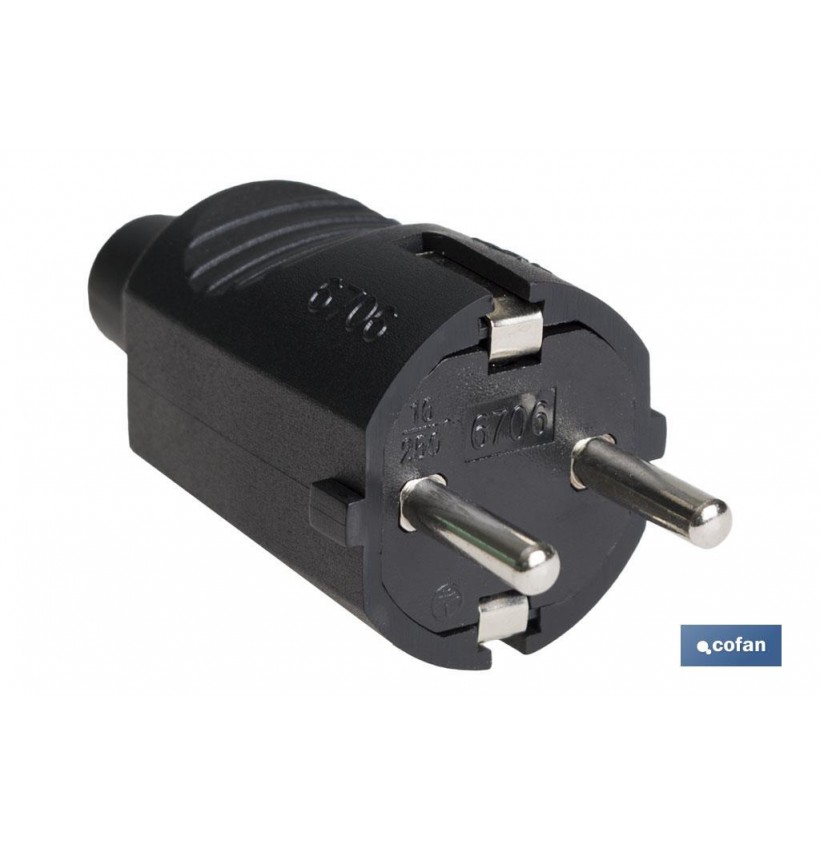 CLAVIJA BIPOLAR GOMA NEGRO (16A-250V)