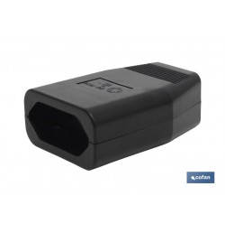 BASE ENCHUFE BIPOLAR AEREA NEGRA (10A-250V)