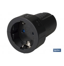 BASE ENCHUFE AEREA GOMA NEGRA (16A-250V)