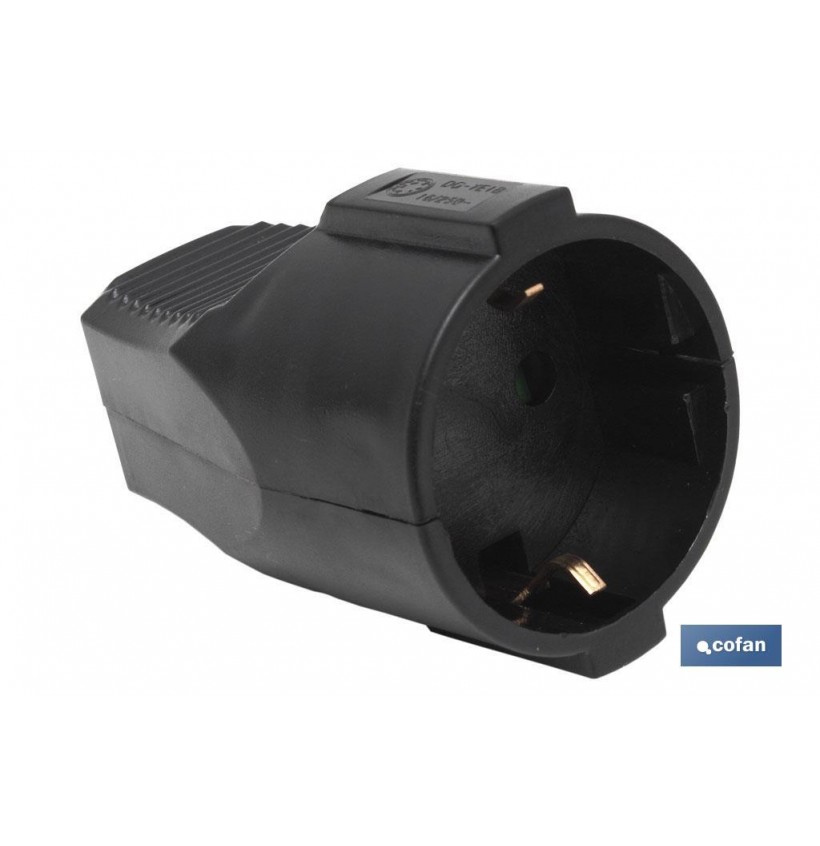 BASE ENCHUFE AEREA NEGRA (16A-250V)