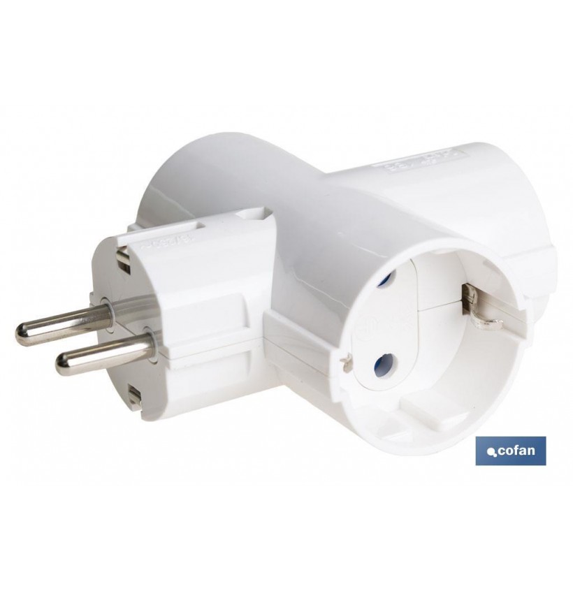 ADAPTADOR SCHUKO 3 VIAS  (16A-250V)