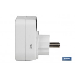 ADAPTADOR  ENCHUFE 1 TOMA FRONTAL+2 USB