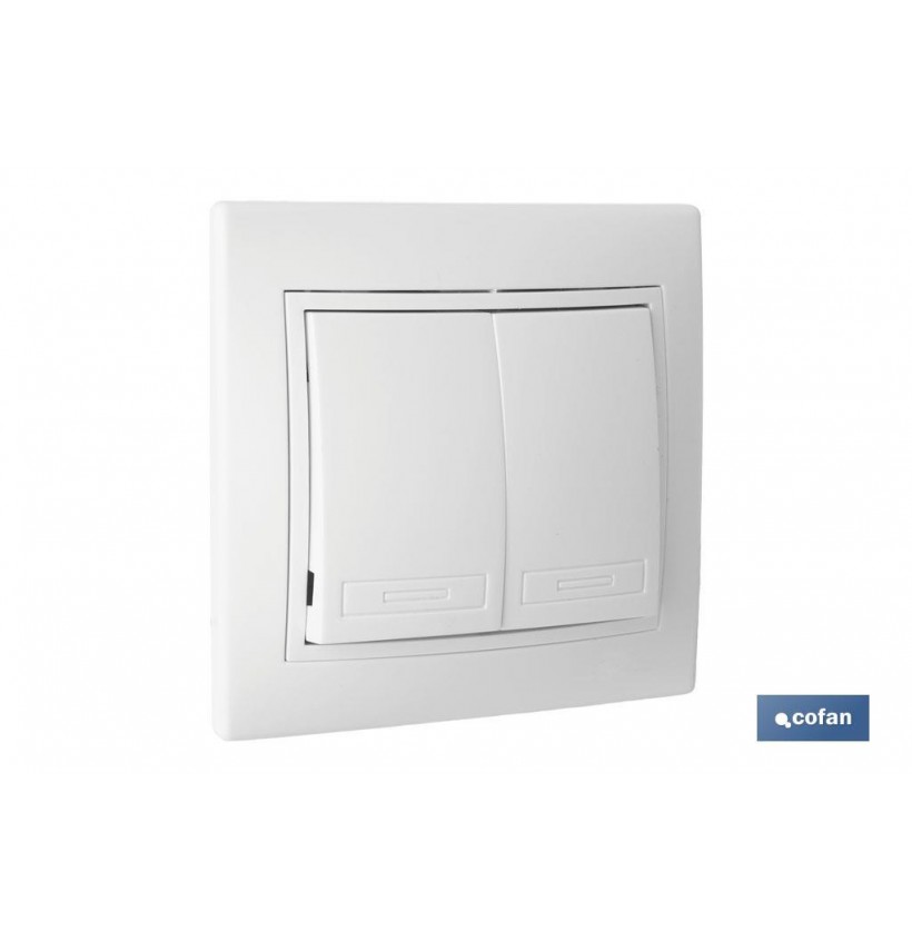 DOBLE INTERRUPTOR-CONMUTADOR EMPOTRAR MODELO PACIFIC (BL)
