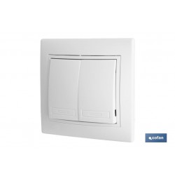 DOBLE INTERRUPTOR-CONMUTADOR EMPOTRAR MODELO PACIFIC (BL)