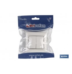 DOBLE INTERRUPTOR-CONMUTADOR EMPOTRAR MODELO PACIFIC (BL)
