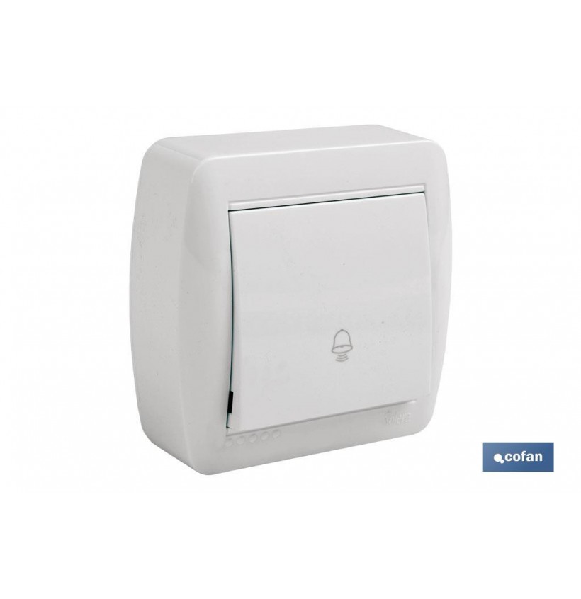 PULSADOR CAMPANA SUPERFICIE MODELO ATLANTIS 10A BLANCO