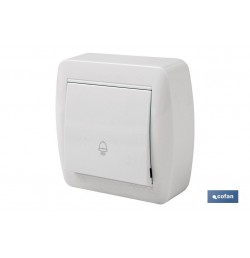 PULSADOR CAMPANA SUPERFICIE MODELO ATLANTIS 10A BLANCO