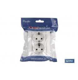 BASE DOBLE BIPOLAR MODELO PACIFIC 16A250V CON OBTURADOR Y EMBORNAMIENTO POR TORNILLO