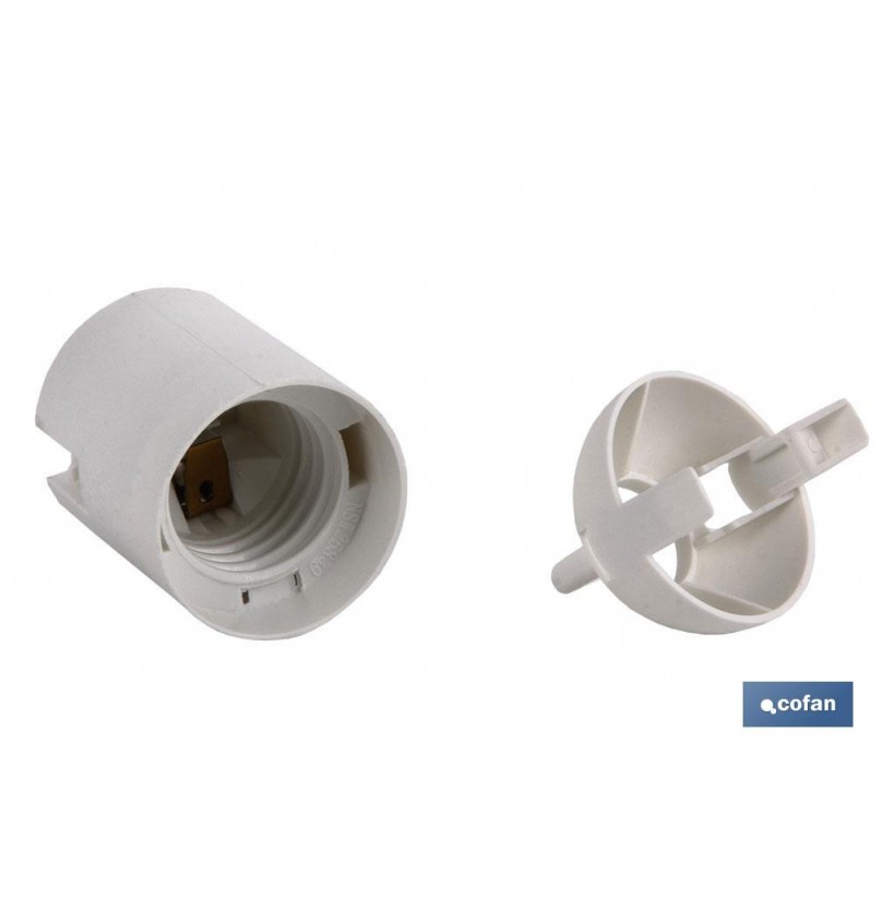 PORTALÁMPARAS PARA OBRA E-27 4A250V RESINA TERMOESTABLE BLANCO