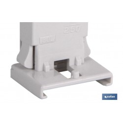 PORTALÁMPARAS DE FLUORESCENCIA 2A250V FIJACIÓN PATILLAS ELÁSTICAS LATERALES