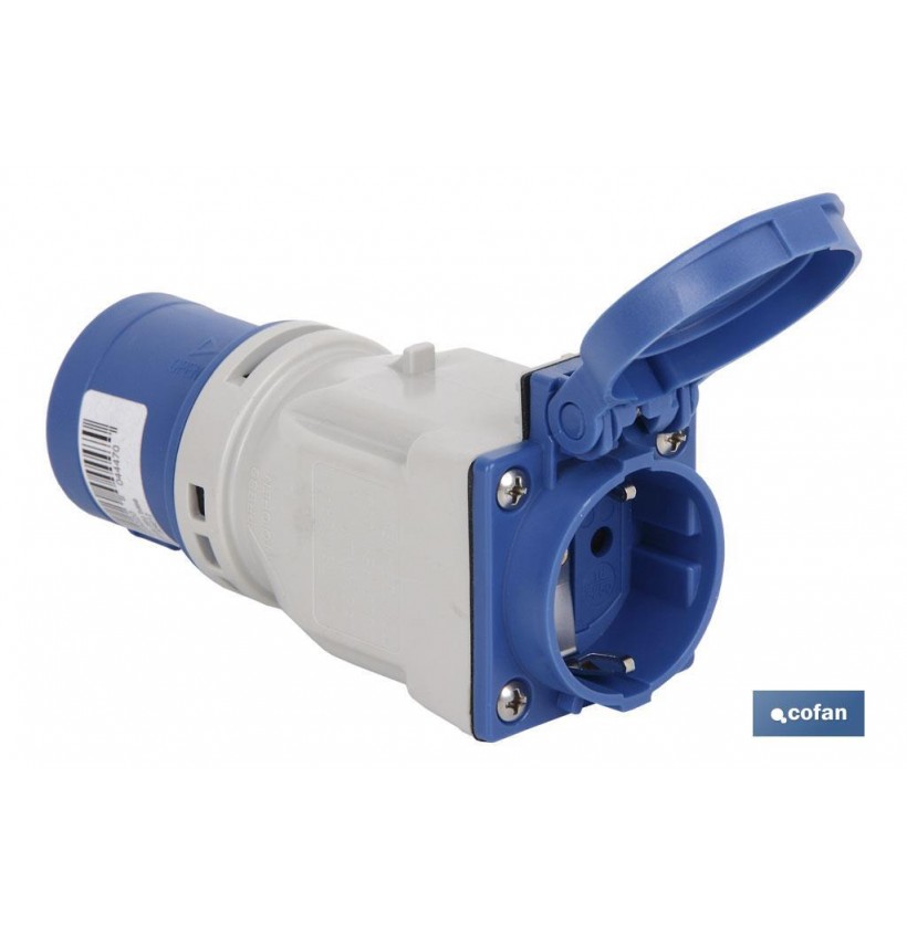 ADAPTADOR INDUSTRIAL CLAVIJA-BASE SCHUKO IP44 16A 230V