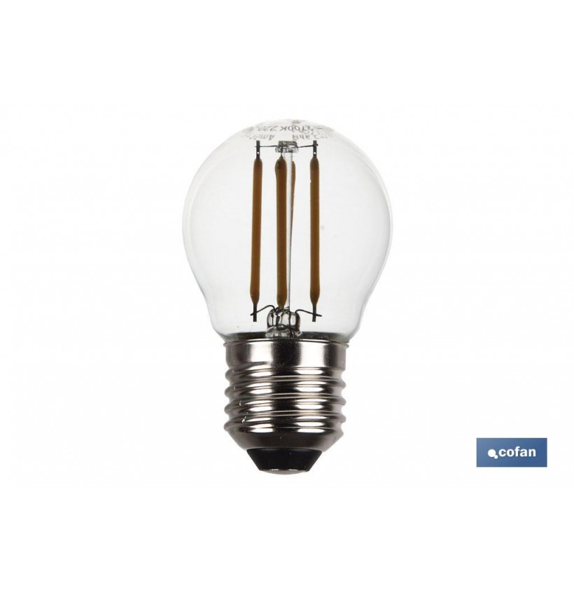 BOMBILLA LED ESFERICA FILAMENTO E27 4W 470LM 2700K