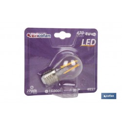 BOMBILLA LED ESFERICA FILAMENTO E27 4W 470LM 2700K