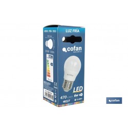 BOMBILLA LED 5W ESFÉRICA E27 220º 400LM 3000K