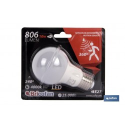 BOMBILLA CLASIC SENSOR E27 10W 806LM 4000K