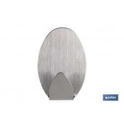 2 UDS COLGADOR AUTOADH. OVAL INOX GRANDE