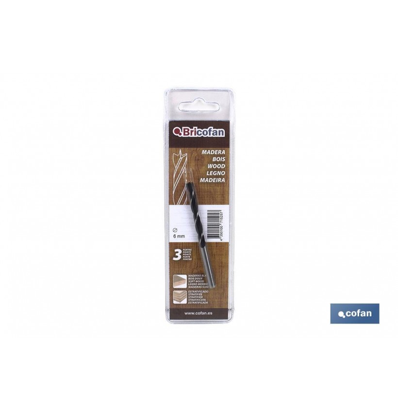 BL 1 UDS BROCA 3 PUNTAS BRICOFAN 12 mm